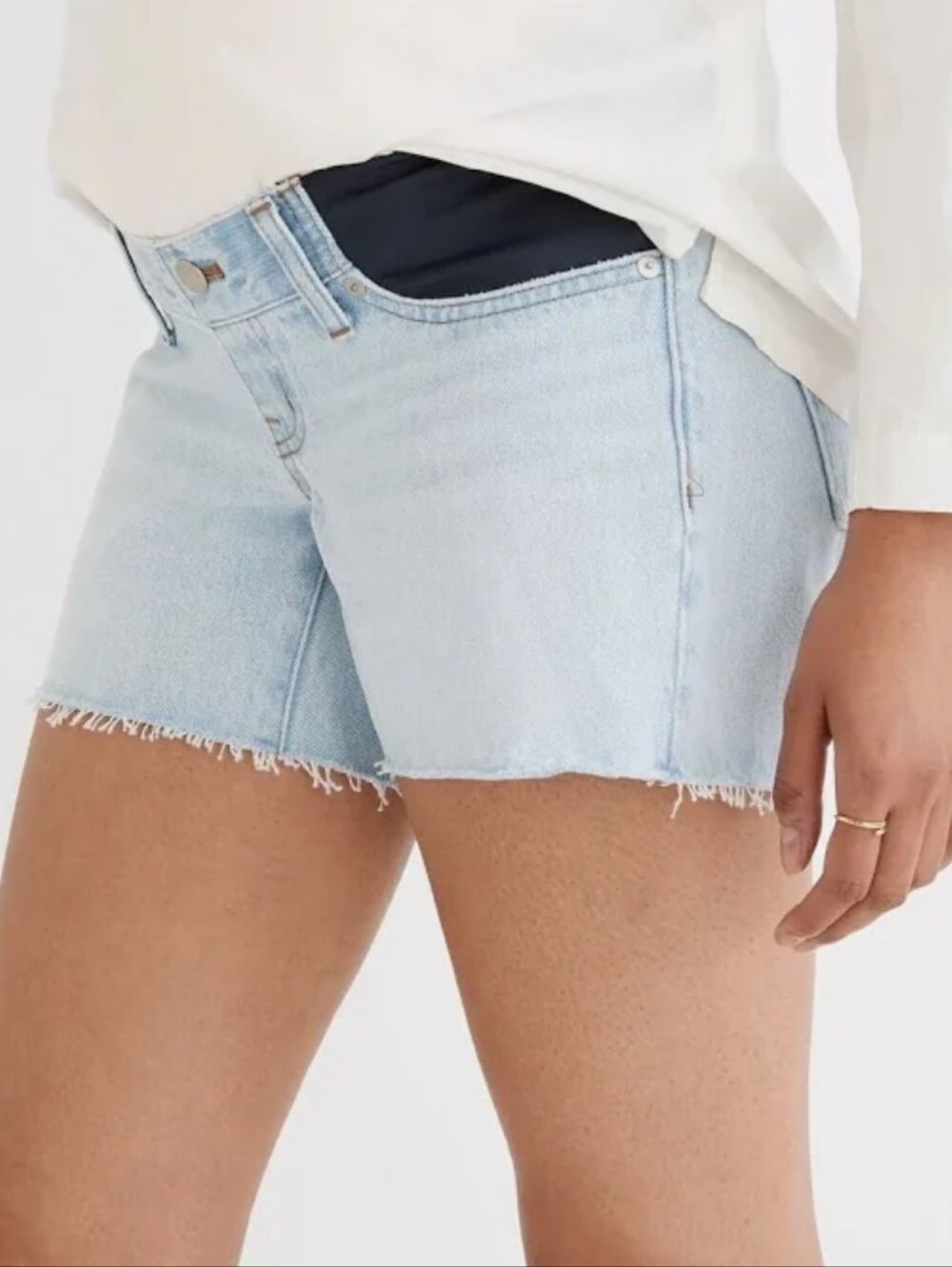 MADEWELL ΜΑΤΕRNITY RELΑΧΕD LAXED MID-LENGTH DENIM SHORTS SIZE 32